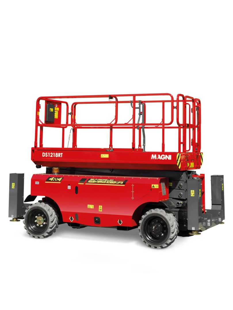 DS1218RT-copprod.png MAGNI DS1218RT Diesel-Scherenarbeitsbühne geländegängig – 12,0 mtr. - Image 1