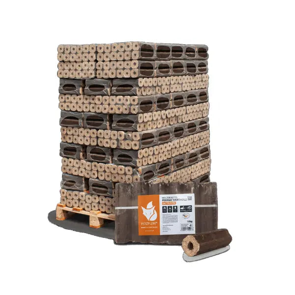 Designsanstitre_18.jpg Heizfuxx PiniKay Octagon Hartholzbriketts – 960 kg Palette (96 x 10 kg) Premium Ofenbriketts mit extra langer Brenndauer - Image 1