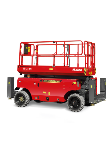 MAGNI ES1218RT Elektro-Scherenarbeitsbühne geländegängig – 12,0 mtr.