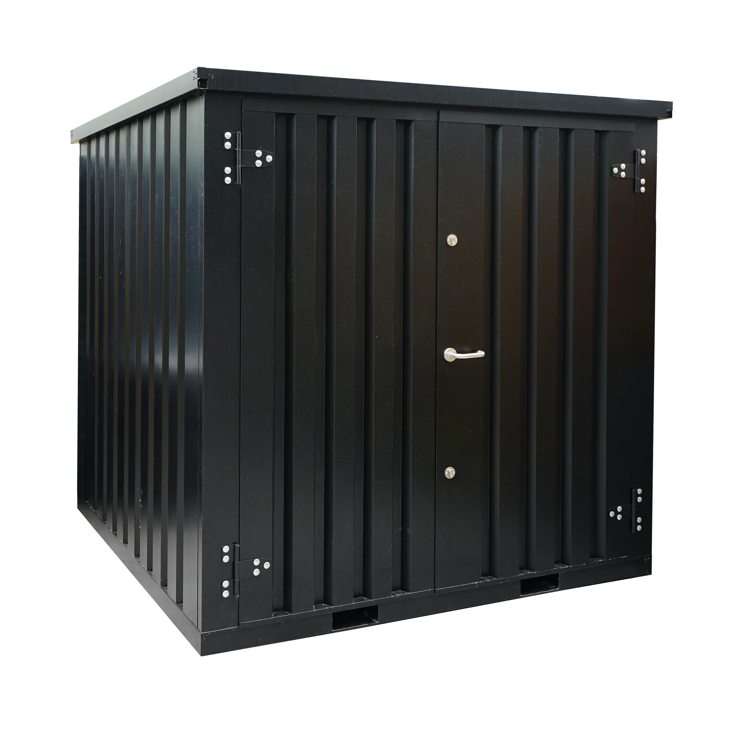 FOCO-2x2-DDS-RAL9005-1-scaled-1.png Lagercontainer 2 x 2m doppeltür kurze seite - Image 1