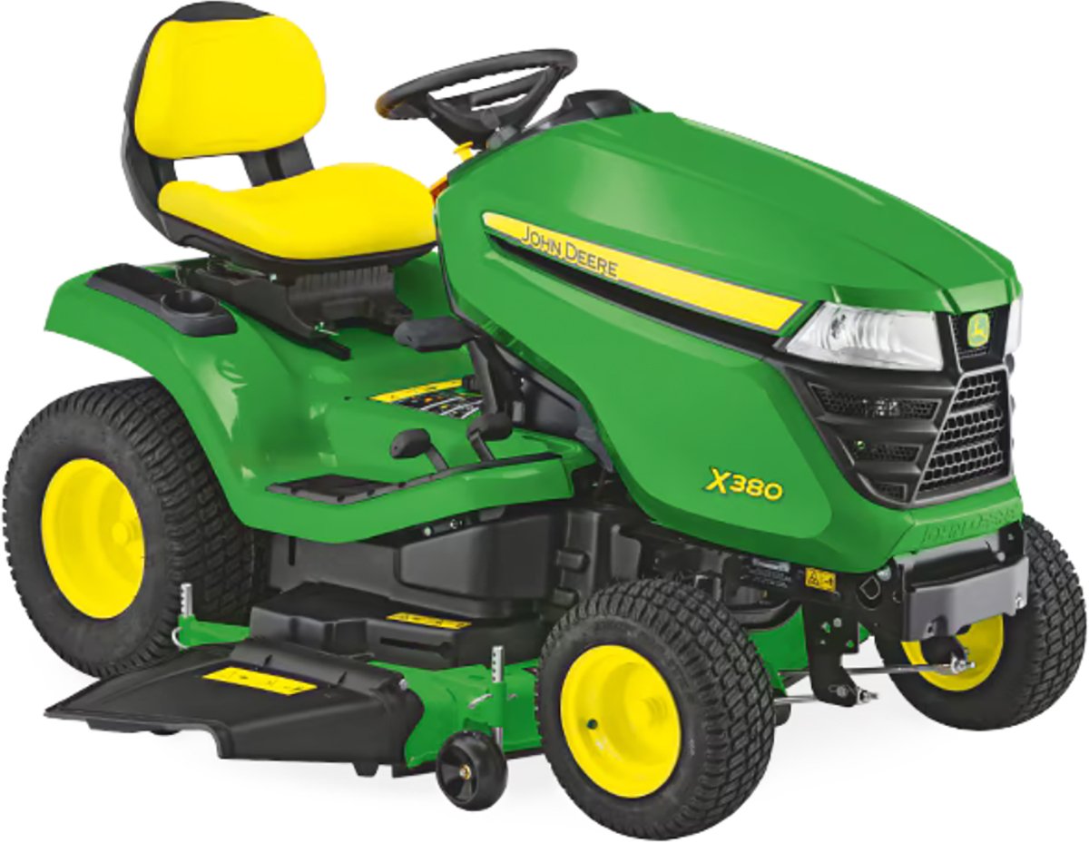 John_Deere_X380_mit_122_cm_Accel_Deep_Maehwerk.jpg John Deere Rasentraktor X380 ohne Mähwerk – Bild 1