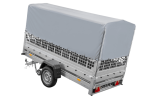 1-Achs-Anhänger GARDEN TRAILER 264 KIPP mit Laubgitteraufsatz, grauer Hochplane, Hochspriegel und Stützrad-Neu - Image 10