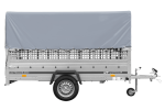 1-Achs-Anhänger GARDEN TRAILER 264 KIPP mit Laubgitteraufsatz, grauer Hochplane, Hochspriegel und Stützrad-Neu - Image 3