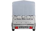 1-Achs-Anhänger GARDEN TRAILER 264 KIPP mit Laubgitteraufsatz, grauer Hochplane, Hochspriegel und Stützrad-Neu - Image 5