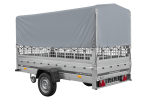 1-Achs-Anhänger GARDEN TRAILER 264 KIPP mit Laubgitteraufsatz, grauer Hochplane, Hochspriegel und Stützrad-Neu - Image 4