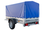 Anhänger Garden Trailer 200 KIPP 200×106 cm 750 kg [mit Hochspriegel, blauer Hochplane und Stützrad]-Neu – Bild 13