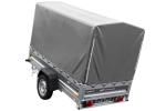 Anhänger mit Blattfedern 230×125 UNITRAILER FORCE 230/R KIPP mit H-1100 Spriegel und grauer Hochplane-Neu - Image 9