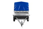 Anhänger mit Blattfedern 230×125 UNITRAILER FORCE 230/R KIPP mit H-800 Spriegel und blauer Hochplane-Neu - Image 7