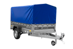 Anhänger mit Blattfedern 230×125 UNITRAILER FORCE 230/R KIPP mit H-800 Spriegel und blauer Hochplane-Neu - Image 9