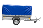 Anhänger mit Blattfedern 230×125 UNITRAILER FORCE 230/R KIPP mit H-800 Spriegel und blauer Hochplane-Neu - Image 6