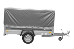 Anhänger mit Blattfedern 230×125 UNITRAILER FORCE 230/R KIPP ungebremst mit H-800 Spriegel und grauer Hochplane-Neu - Image 7