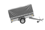 Anhänger mit Blattfedern 230×125 UNITRAILER FORCE 230/R KIPP ungebremst mit H-800 Spriegel und grauer Hochplane-Neu - Image 4