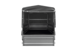 Anhänger mit Blattfedern 230×125 UNITRAILER FORCE 230/R KIPP ungebremst mit H-800 Spriegel und grauer Hochplane-Neu - Image 11