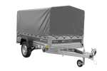 Anhänger mit Blattfedern 230×125 UNITRAILER FORCE 230/R KIPP ungebremst mit H-800 Spriegel und grauer Hochplane-Neu - Image 9