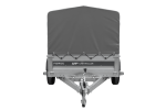 Anhänger mit Blattfedern 230×125 UNITRAILER FORCE 230/R KIPP ungebremst mit H-800 Spriegel und grauer Hochplane-Neu - Image 6