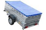 Anhänger mit faltbarer Deichsel GARDEN TRAILER 230 KIPP mit zusätzlichen Bordwänden, Stützrad und blauer Flachplane-Neu - Image 11