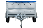 Anhänger mit faltbarer Deichsel GARDEN TRAILER 230 KIPP mit zusätzlichen Bordwänden, Stützrad und blauer Flachplane-Neu - Image 14