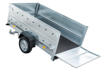 Anhänger mit faltbarer Deichsel GARDEN TRAILER 230 KIPP mit zusätzlichen Bordwänden, Stützrad und blauer Flachplane-Neu - Image 7