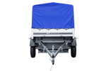 Auto Anhänger 230×125 Garden Trailer 230 KIPP Unitrailer 750 kg mit Stützrad, blauer Hochplane und Hochspriegel-Neu - Image 9