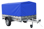 Auto Anhänger 230×125 Garden Trailer 230 KIPP Unitrailer 750 kg mit Stützrad, blauer Hochplane und Hochspriegel-Neu - Image 4
