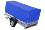 Auto Anhänger 230×125 Garden Trailer 230 KIPP Unitrailer 750 kg mit Stützrad, blauer Hochplane und Hochspriegel-Neu - Image 2