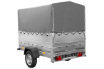 Autotransportanhänger 200×125 UNITRAILER GARDEN 201 KIPP mit BIS-Seitenwänden, H-800-Rahmen und grauer Plane-Neu – Bild 6