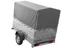 Autotransportanhänger 200×125 UNITRAILER GARDEN 201 KIPP mit BIS-Seitenwänden, H-800-Rahmen und grauer Plane-Neu – Bild 9