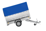 Autotransportanhänger 230×125 UNITRAILER FORCE 230 KIPP mit BIS-Seitenwänden, H-800-Rahmen und blauer Plane-Neu – Bild 6