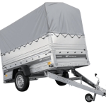 Autotransportanhänger 230×125 UNITRAILER FORCE 230 KIPP mit BIS-Seitenwänden, H-800-Rahmen und grauer Plane-Neu
