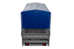 Autotransportanhänger 264×125 UNITRAILER FORCE 264 KIPP mit Gitterwänden, H-800 Rahmen und blauer Plane-Neu - Image 7