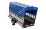 Autotransportanhänger 264×125 UNITRAILER FORCE 264 KIPP mit Gitterwänden, H-800 Rahmen und blauer Plane-Neu - Image 11