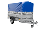 Autotransportanhänger 264×125 UNITRAILER FORCE 264 KIPP mit Gitterwänden, H-800 Rahmen und blauer Plane-Neu - Image 9