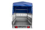 Autotransportanhänger 264×125 UNITRAILER FORCE 264 KIPP mit Gitterwänden, H-800 Rahmen und blauer Plane-Neu - Image 12
