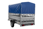 Autotransportanhänger 264×125 UNITRAILER FORCE 264 KIPP mit Gitterwänden, H-800 Rahmen und blauer Plane-Neu - Image 6