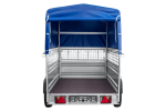 Autotransportanhänger auf Federn 230×125 UNITRAILER FORCE 230/R KIPP mit Gitterwänden, H-800 Rahmen und blauer Plane-Neu - Image 10
