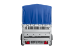 Autotransportanhänger auf Federn 230×125 UNITRAILER FORCE 230/R KIPP mit Gitterwänden, H-800 Rahmen und blauer Plane-Neu - Image 7