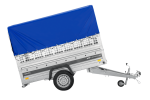 Autotransportanhänger auf Federn 230×125 UNITRAILER FORCE 230/R KIPP mit Gitterwänden, H-800 Rahmen und blauer Plane-Neu - Image 8