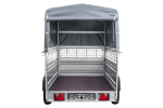 Autotransportanhänger auf Federn 230×125 UNITRAILER FORCE 230/R KIPP mit Gitterwänden, H-800 Rahmen und grauer Plane-Neu – Bild 10