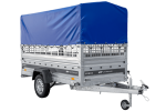 Autotransportanhänger auf Federn 264×125 UNITRAILER FORCE 264/R KIPP mit Gitterwänden, H-800 Rahmen und blauer Plane-Neu - Image 4