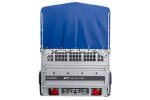 Autotransportanhänger auf Federn 264×125 UNITRAILER FORCE 264/R KIPP mit Gitterwänden, H-800 Rahmen und blauer Plane-Neu - Image 3