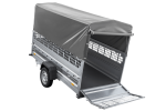 Autotransportanhänger auf Federn 264×125 UNITRAILER FORCE 264/R KIPP mit Gitterwänden, H-800 Rahmen und grauer Plane-Neu – Bild 11