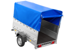 Einachsanhänger 200×125 UNITRAILER GARDEN 201 KIPP mit BIS-Seitenwänden, H-800-Rahmen und blauer Plane-Neu - Image 4