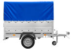 Einachsanhänger 200×125 UNITRAILER GARDEN 201 KIPP mit BIS-Seitenwänden, H-800-Rahmen und blauer Plane-Neu - Image 6