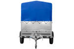 Einachsanhänger 200×125 UNITRAILER GARDEN 201 KIPP mit BIS-Seitenwänden, H-800-Rahmen und blauer Plane-Neu - Image 9