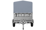 Einachsanhänger 200×125 UNITRAILER GARDEN 201 KIPP mit Gitterseitenwänden, H-800 Rahmen und grauer Plane-Neu – Bild 8