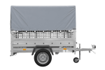 Einachsanhänger 200×125 UNITRAILER GARDEN 201 KIPP mit Gitterseitenwänden, H-800 Rahmen und grauer Plane-Neu – Bild 4