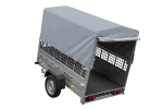 Einachsanhänger 200×125 UNITRAILER GARDEN 201 KIPP mit Gitterseitenwänden, H-800 Rahmen und grauer Plane-Neu – Bild 12