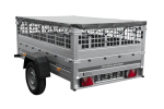 Einachsanhänger 200×125 UNITRAILER GARDEN 201 KIPP mit Gitterseitenwänden und grauer Abdeckung-Neu - Image 3