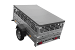 Einachsanhänger 200×125 UNITRAILER GARDEN 201 KIPP mit Gitterseitenwänden und grauer Abdeckung-Neu - Image 8