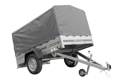 Einachsanhänger 200×125 UNITRAILER GARDEN 201 KIPP mit H-800 Rahmen und grauer Plane-Neu